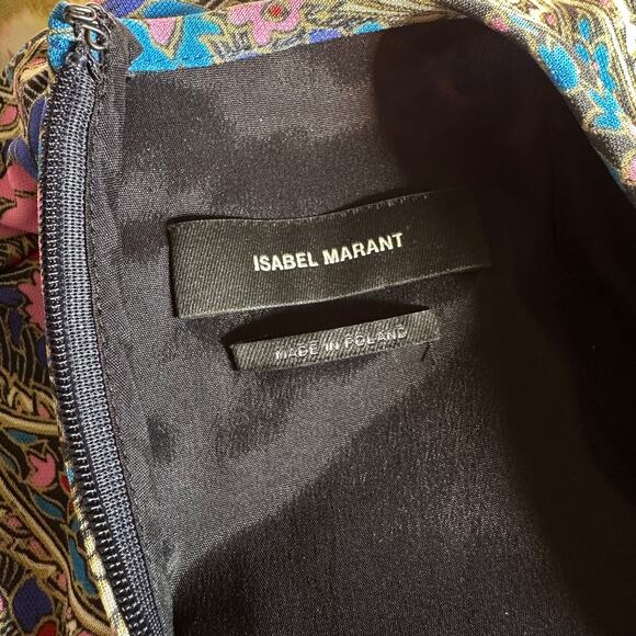 ISABEL MARANT Linazi Gathered Printed Jersey Top Size 36 - Picture 10 of 15